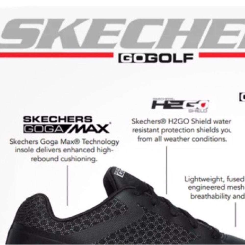 Skechers Go Golf Black and Red Comfort Max Dri-Lex Sneakers Size 10 - Picture 9 of 16